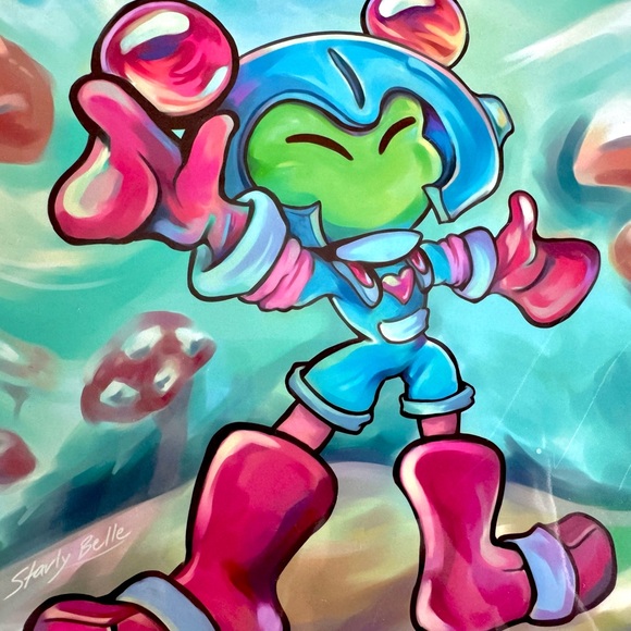 Starly’s Art ✨ Galite “Child of Planet Earth” 🍄 8.5x11 Orig. Character Print - Picture 2 of 2